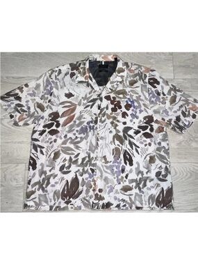 TED BAKER Men’s Short Sleeve Button Down Size 6 Floral (MSRP $165) Relaxed XXL